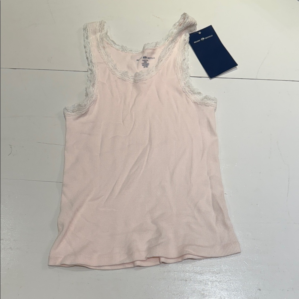 Brandy Melville Pink Lace Trim Tank Top